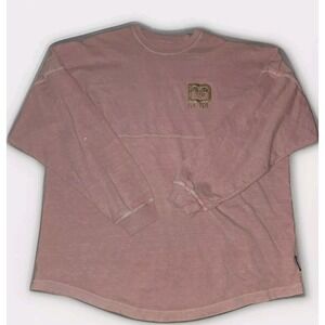 Walt Disney World Spirit Jersey Long Sleeve Pink Gold Glitter Logo Size XL